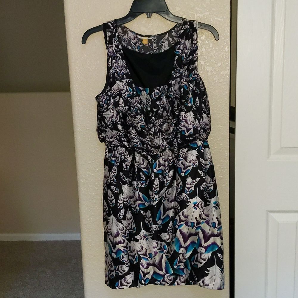 Leifsdottir Anthropologie Silk Feather Dress 4